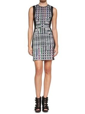 CLOVER CANYON Trinity Multicolor Neoprene Scuba Dress XS Bodycon Mini